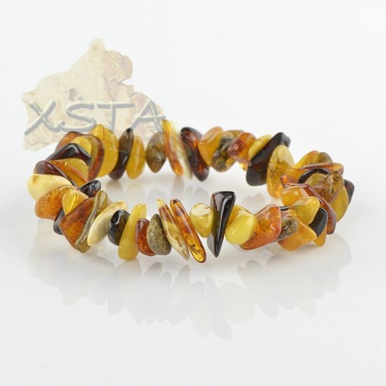Baltic amber chips mix bracelet